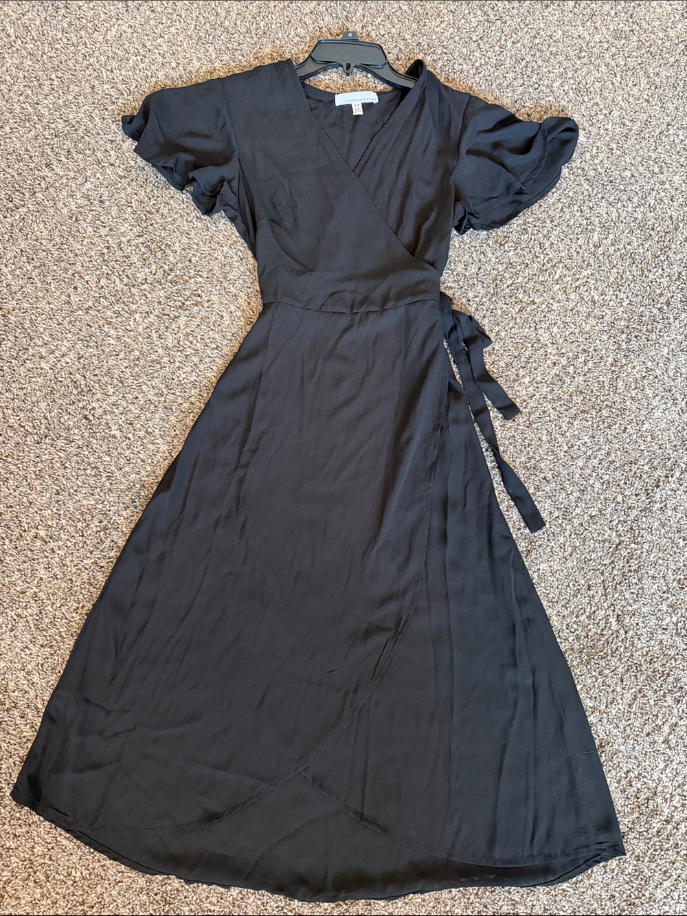 Black Wrap Midi Dress - Unknown Brand